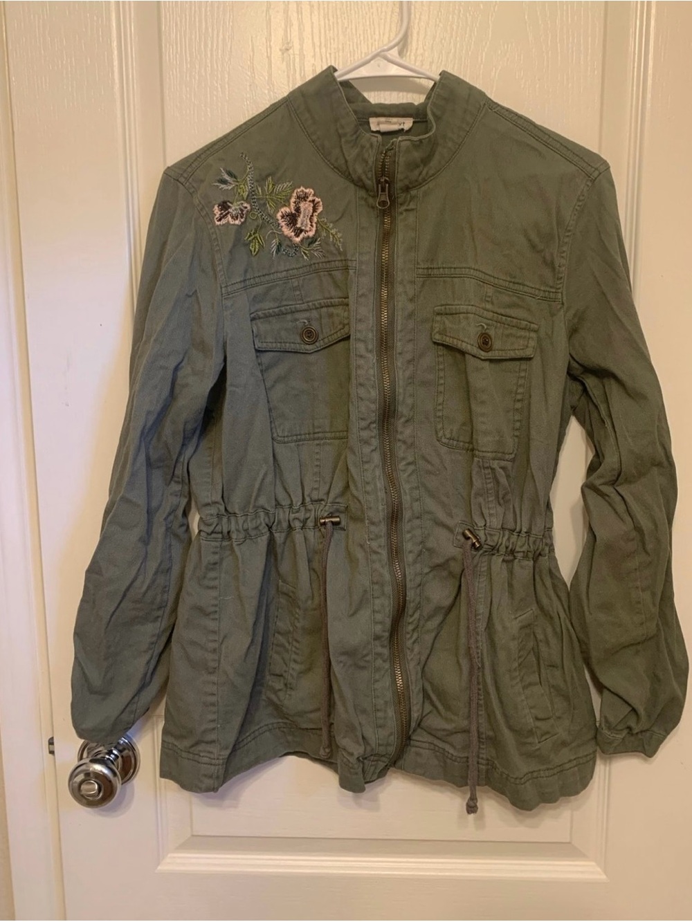 Westport Olive Green Embroidered Utility Jacket
